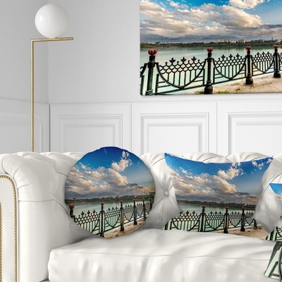 Designart 'City Lake Under Clouds' Cityscape Photography