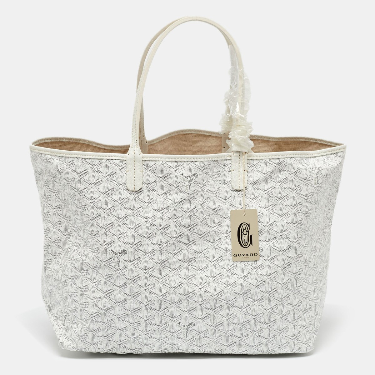 [GOYARD]★Saint Louis PM Bag White Goyard White Goyardine Canvas and Leather Saint Louis PM