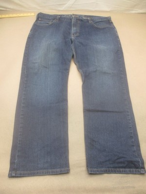 Carhartt Size 42x30 Mens Blue Cotton Blend Pockets Straight Comfy Work Jeans 670