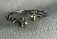 Silver/Gold/Pearl Cuff bracelet from the Caviar collection by Lagos