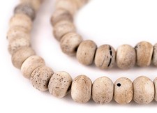 Round Rustic Grey Bone Beads 12mm Nepal Large Hole 22 Inch Strand