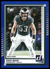 Zack Baun 2025 Donruss #264 Press Proofs Blue Philadelphia Eagles