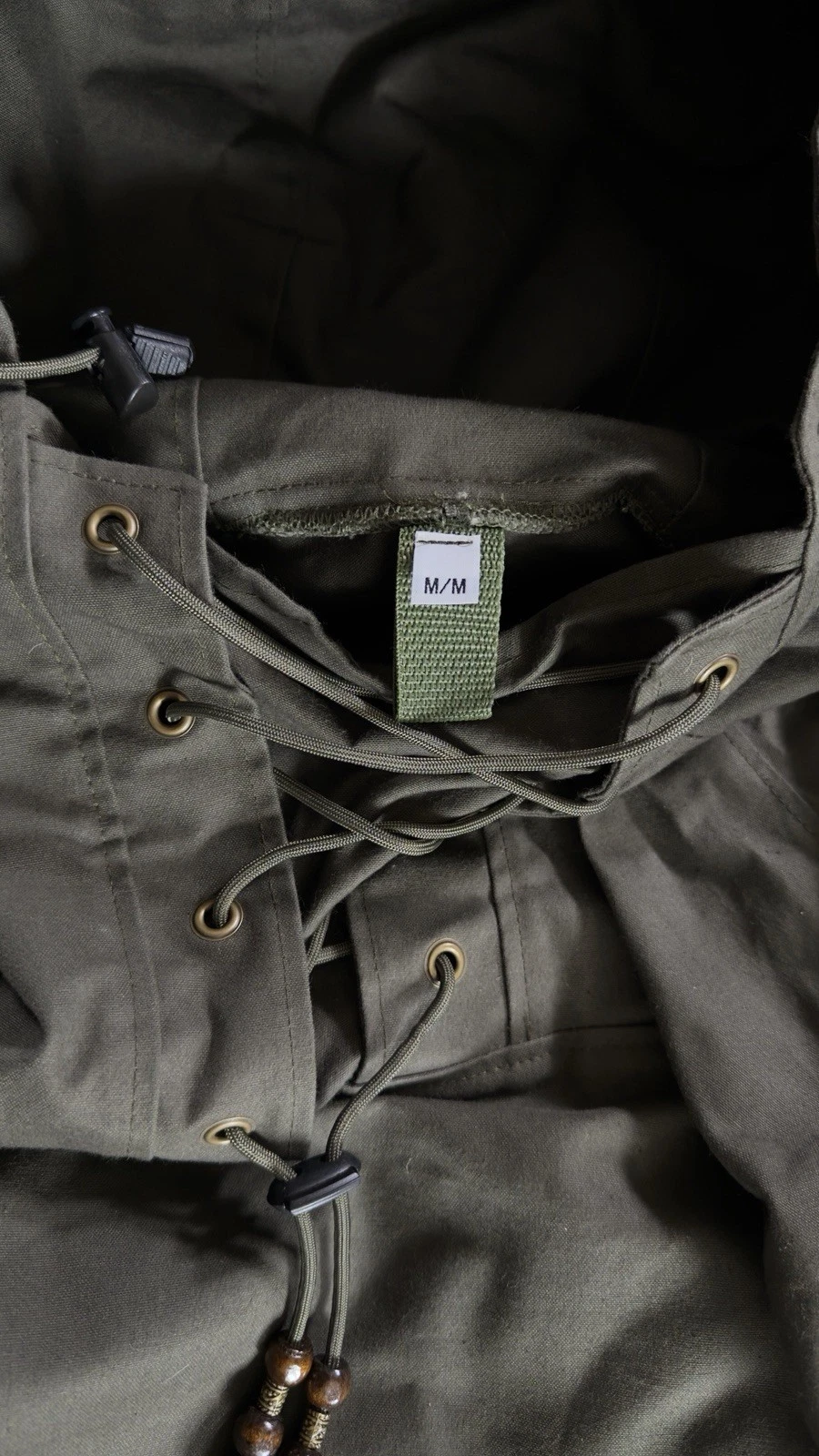 Boreal Mountain Anoraks Men’s Green Hooded Lace-Up Cotton Canvas Anorak M image 9