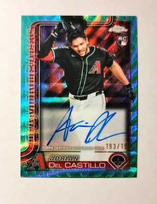 Adrian Del Castillo 2025 Topps Chrome RC AUTO Aqua Wave REFRACTOR 193/199 z34