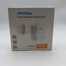 Tenda 200Mbps Powerline Mini Adapter Kit - Networking - White - New In Box