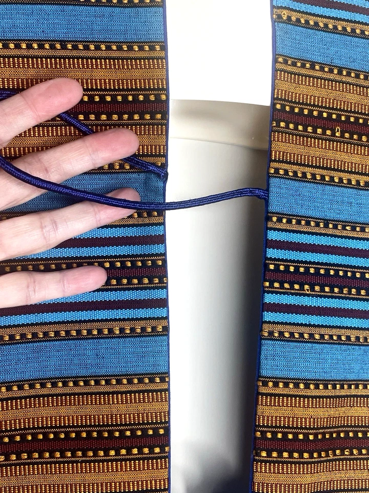 Iglesia Clero Pastor Sacerdote Religioso Cristiano Aqua Oro Tejido Estola Vestimenta Foto 4 de 4