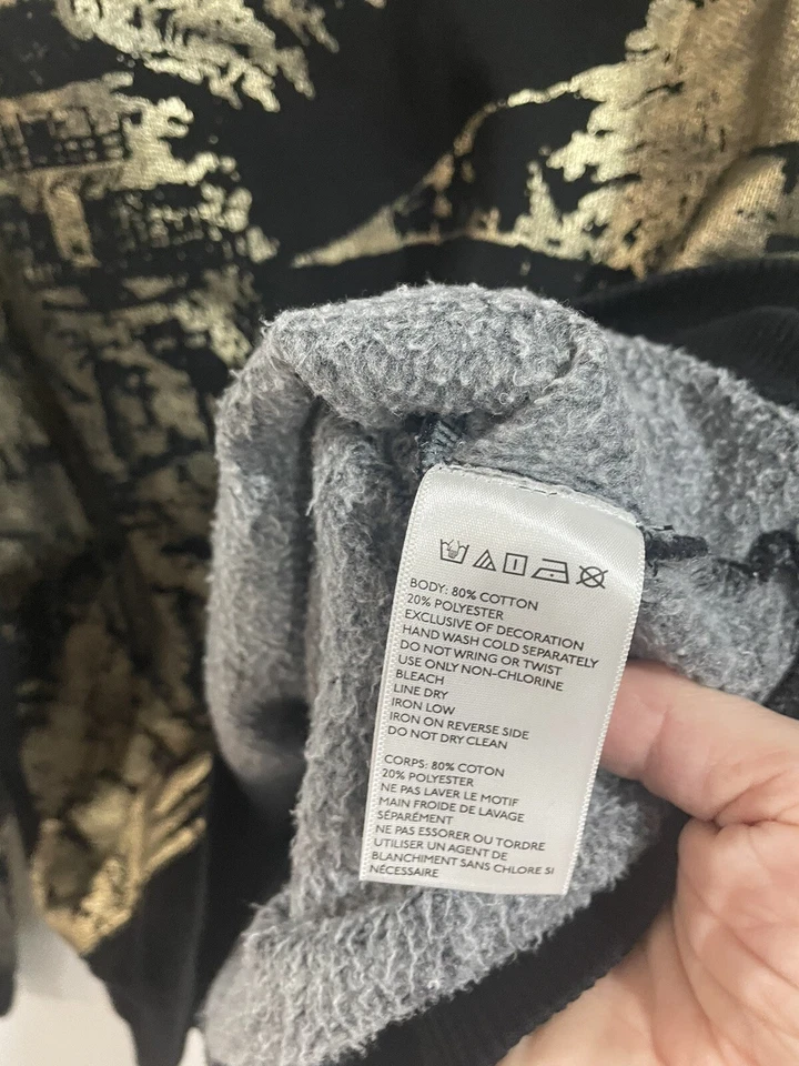 Sudadera para mujer Silence Noise negra/dorada talla S mezcla de algodón pulóver Foto 4 de 4