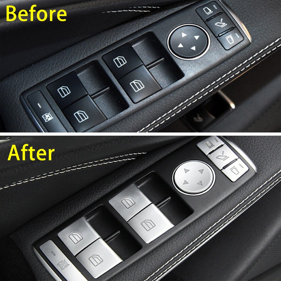 Car Door Armrest Window Switch Button Cover Fit For Mercedes Benz E C