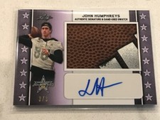 JOHN HUMPHREYS 2020 Leaf Army All-American GU Ball PATCH Auto # 3/3 Stanford