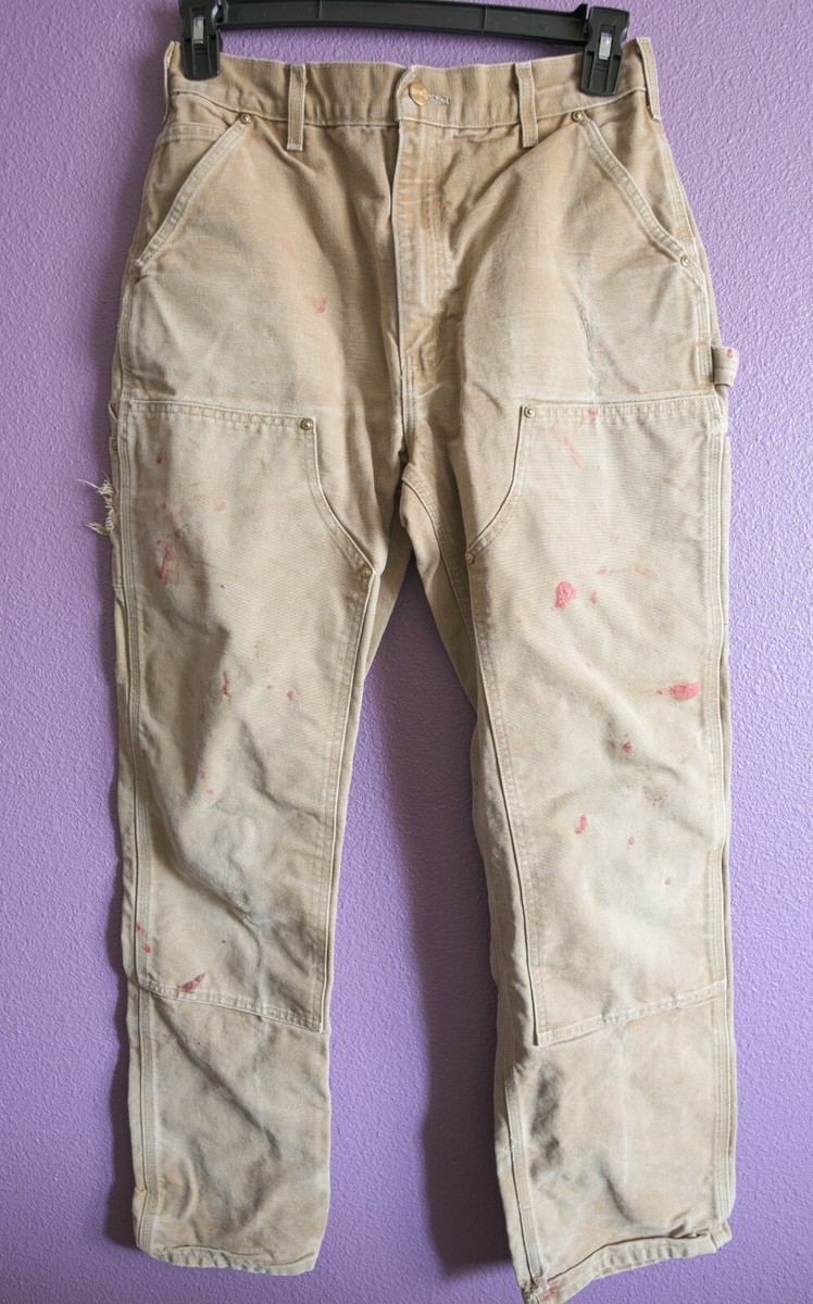 VTG Carhartt B01 BRN Double Knee Carpenter Pants 33 x 34
