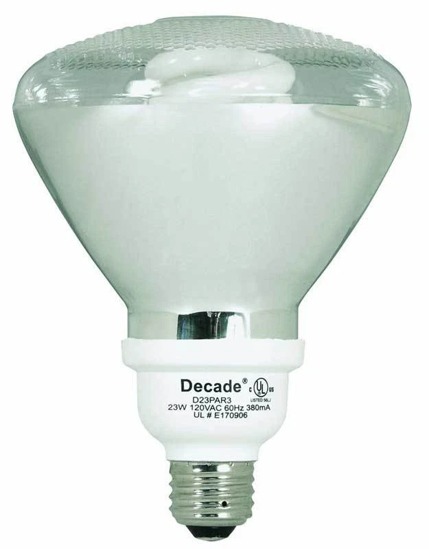 Decade 23W / 120W 120V PAR38 Weatherproof Clear CFL Flood E26 Base D23PAR3 D23PA - Image 2 of 2