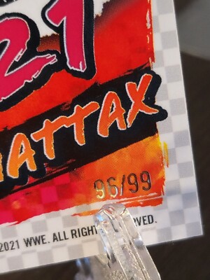 2021 Topps Chrome WWE Slam /99 Attax Yellow Refractor Gran Metalik