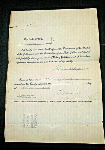 Ohio Governor Frank Lausche SIGNED 1955 document + signed by Secretary of State - Picture 6 of 12