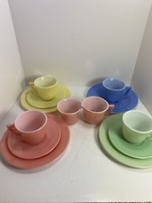 Vintage Hazel Atlas Little Hostess Childs Tea Set With One Saucer Missing