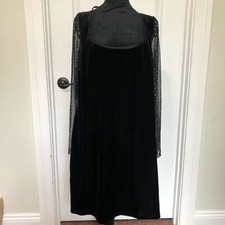 City Studio Plus Mens Black Velvet Mesh Sparkle Sleeve Dress 2X 1656-ZU5P NWT