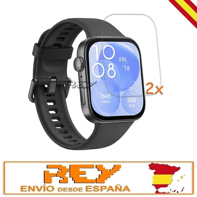 REY® 2x Protector Pantalla Plástico para HUAWEI WATCH FIT 3 Transparente 2x p1920