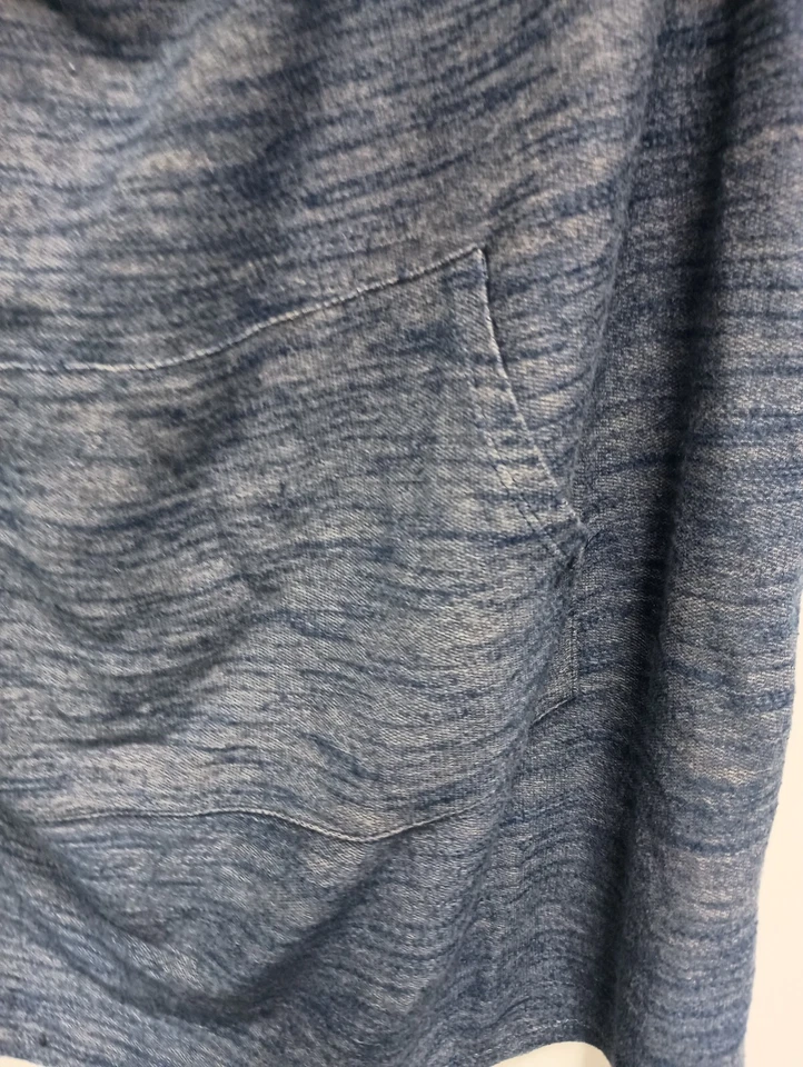 Green Drageon Womens Hooded Tunic Top XL Blue Heather Cowl Neck 3/4 Sleeve - Imagem 3 de 4