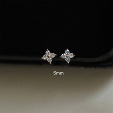 9ct Yellow Gold Diamond Flower Stud Earrings - 3mm 4mm 5mm Pairs