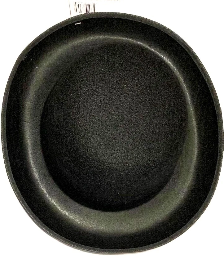 BLACK STEAMPUNK DERBY BOWLER HAT Stiff Felt Wide Brim Costume Cap Adult Size  - Image 4 of 4