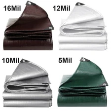 30'x40' Large Heavy Duty Poly Tarps 5Mil-18Mil Waterproof Canopy Cover Tarpaulin