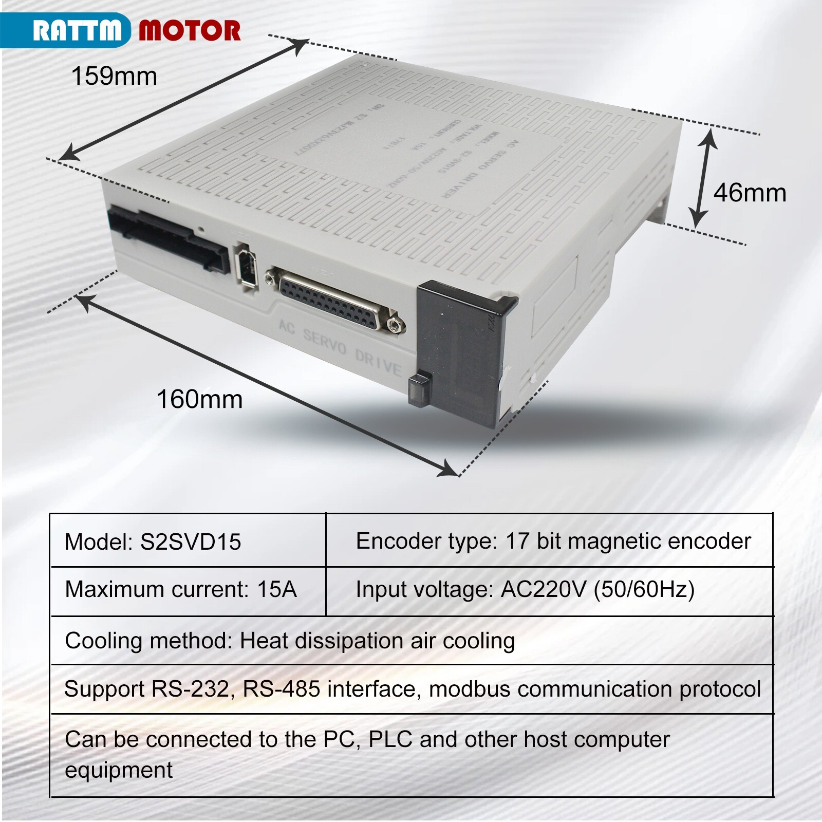 US SHIP】Servo Motor Kit 750W 220V Servo Motor without Brake+Driver Controller
