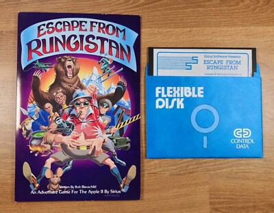Vtg Escape From Rungistan 1982 Sirius Apple II+ Manual 5.25'' Floppy Game NICE!!!