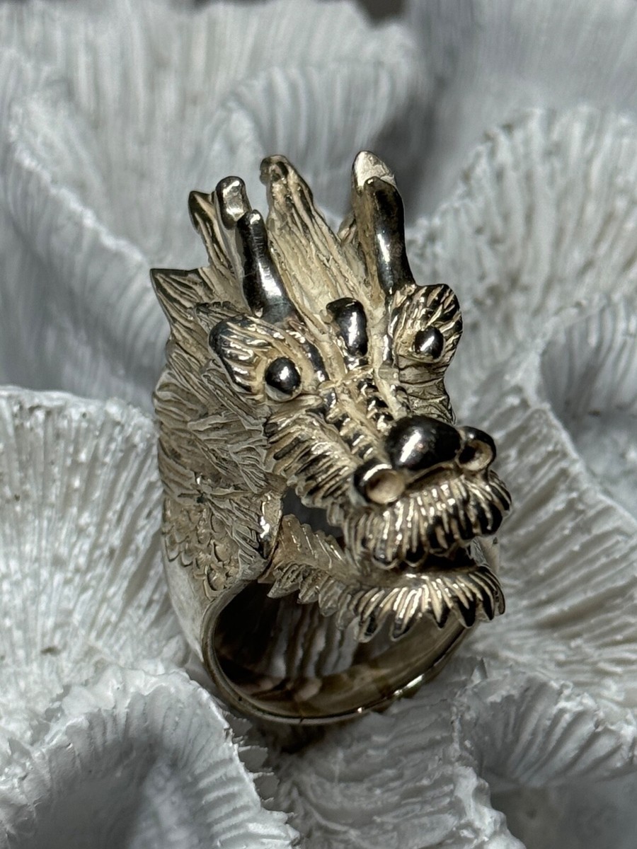 925 Sterling Silver Dragon Ring Size 11 | eBay