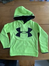 Under Armour Youth Small Boys Yellow Big Logo Hoodie Sweatshirt