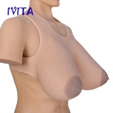 IVITA 11XL Prothesis Silicone Breast Big Nipple With Straps Trangender Boobs