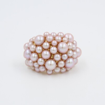 Ring MIMì A Band Gelbgold mit Perlen Pink Und Gut Orient