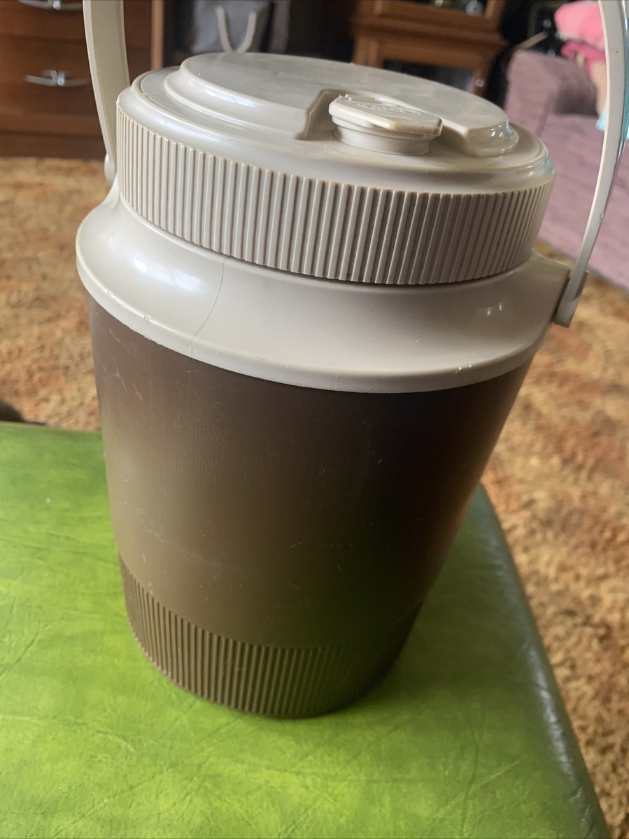 Vintage GOTT Thermos with Handle Brown and Tan Model 1502 Made in