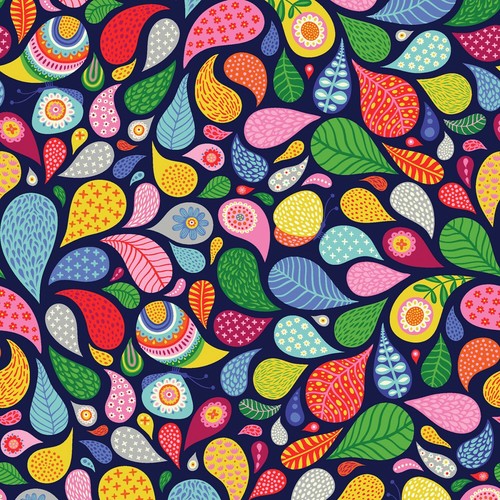 Stoff Karneval Spiralen auf Marine Clothworks Baumwolle 1/4 Yard 4553 - Bild 1 von 6