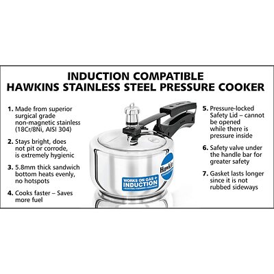 Hawkins L Pressure Cooker Stainless Steel Induction Cooker