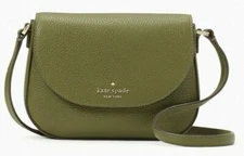 NWB Kate Spade Leila Mini Flap Crossbody Army Green Leather WLR00396