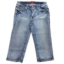 Zanadi  Women’s Jeans Size 12 Cropped Rhinestones Low Rise Medium