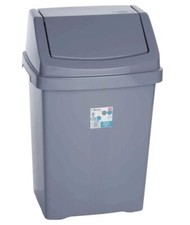 Wham 50 litre Swing Bins with Lid, Silver - 6 Pack