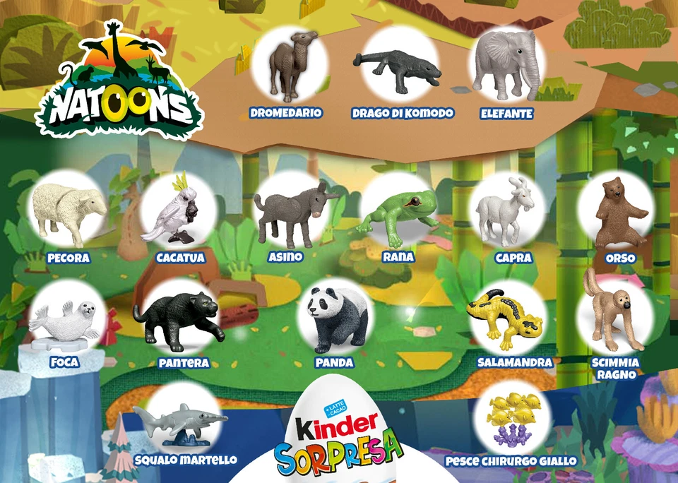NATOONS - ANIMALI A SCELTA (VT184 - VU261) KINDER SORPRESA ITALIA 2023/2024