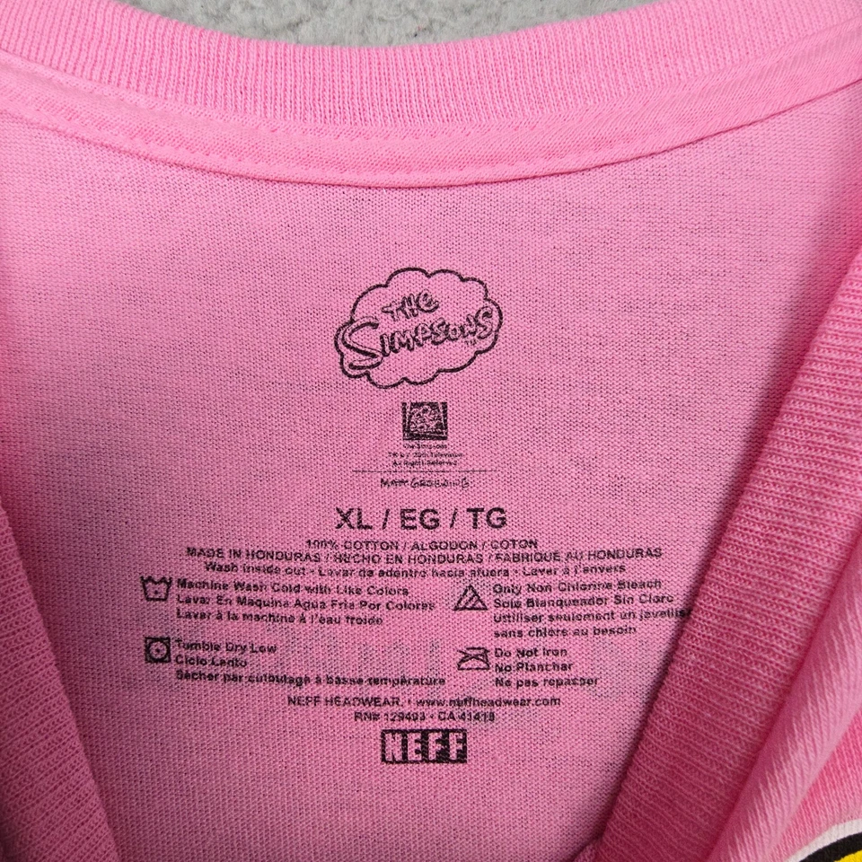 CAMISA DONUT NEFF HOMER SIMPSONS PARA HOMBRE XL EXTRA GRANDE ROSA DONUT RETRO NUEVA CON ETIQUETAS B Foto 4 de 4