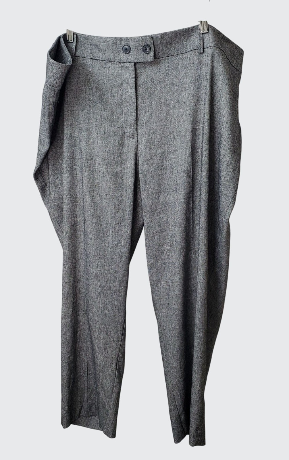 NWT Loft Plus Womens Slim Fit Trousers Size 26 Black White Tweed