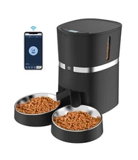Smart Cat Feeder, WellToBe Automatic Cat Feeder WiFi Enable Pet Dog Food Disp...