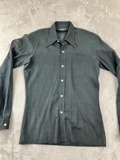 Vintage JEAN CACHAREL Paris Sheer Women's Shirt Size 1 Collared Long Sleeve