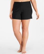 Island Escape Women Swim Shorts Black Plus Size 18W
