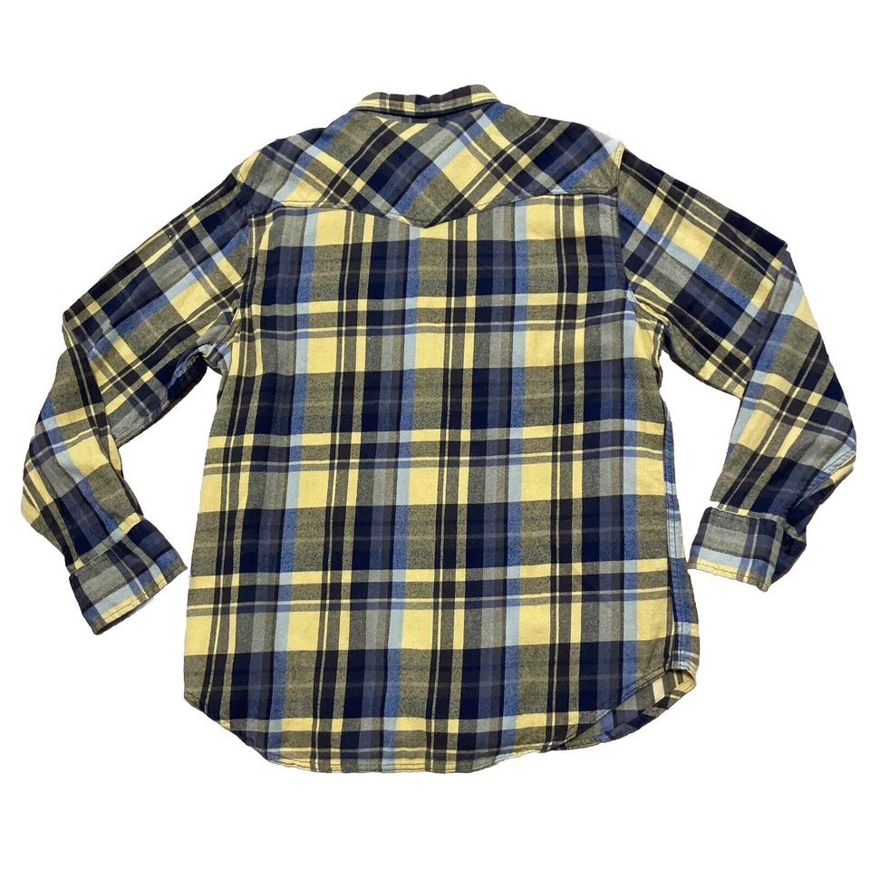 Camisa de franela Urban Pipeline para hombre XL amarilla a cuadros patín playa apilada manga larga Foto 2 de 4