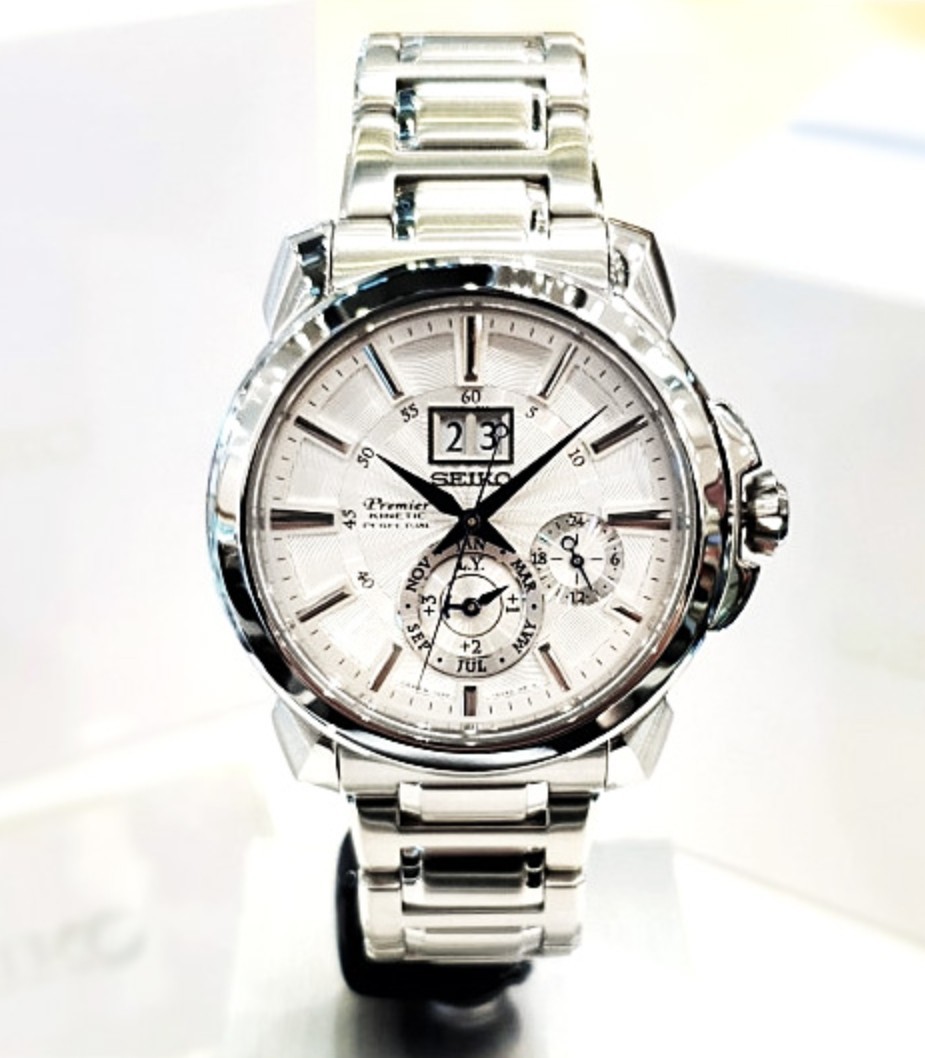 Seiko Premier SNP159J1 Kinetic Auto Relay Perpetual Calendar Steel