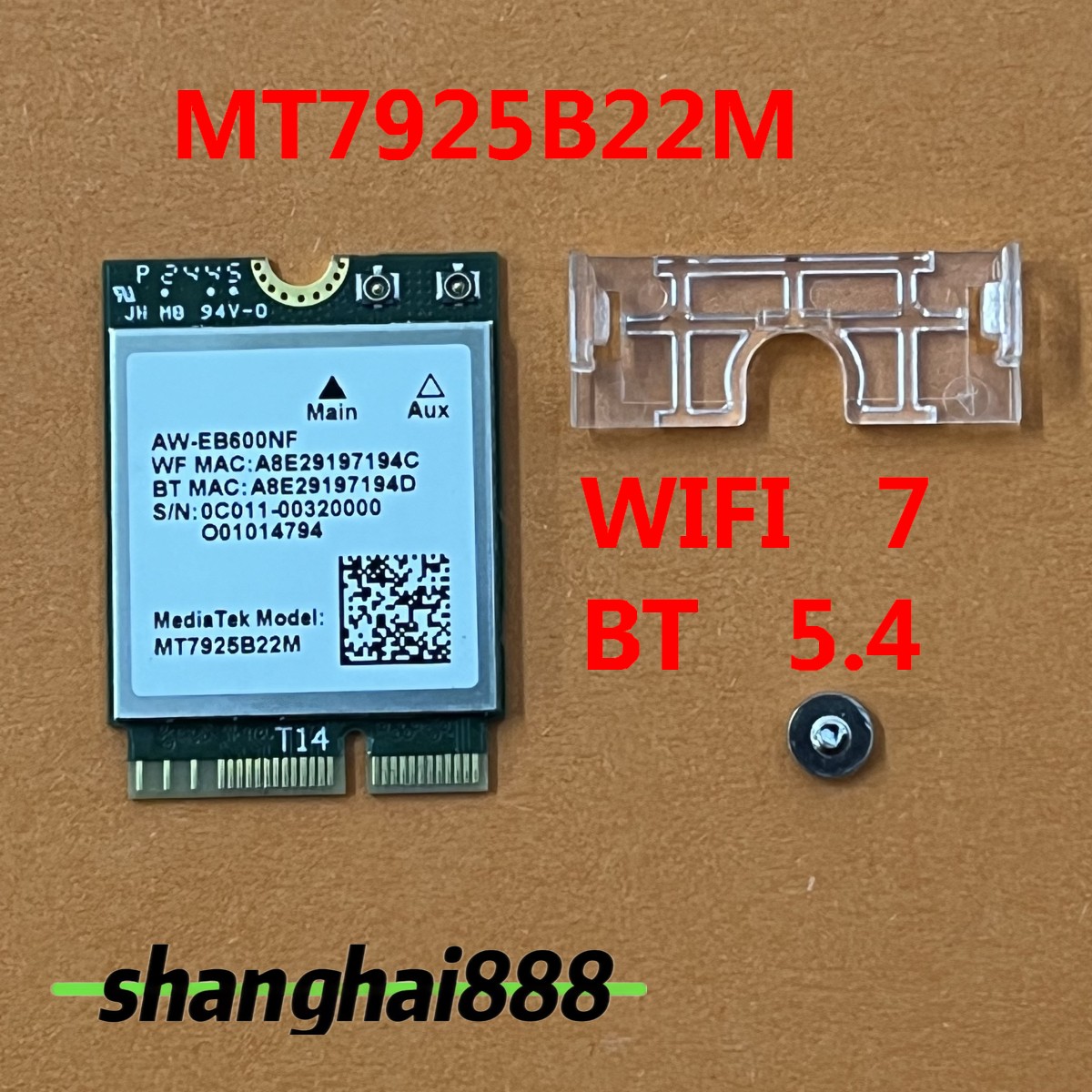AMD Mediatek RZ717 MT7925B22M M.2 WIFI 7 WLAN card Bluetooth 5.4