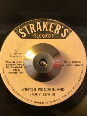 7'' JOEY LEWIS & HIS ORC O Holy Night / Winte GS0000 Straker's Re TRINIDAD