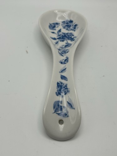 blue and white spoon rest ceramic