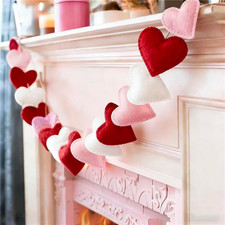 8.2Ft Valentine'S Day Felt Banner Pink Red White Heart Hanging Garland for Weddi