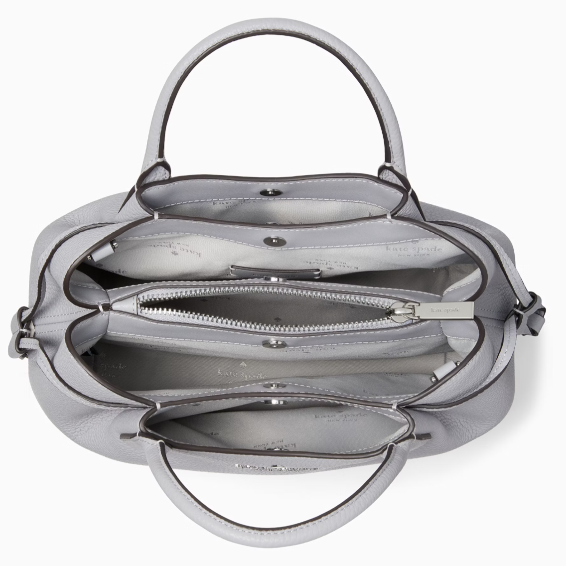 Kate Spade New York Dumpling Gray Leather Satchel Bag K8135 Purse
