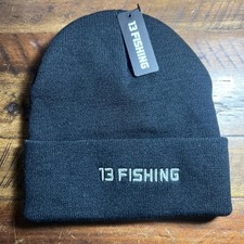 13 FISHING Black Winter Beanie Toque Hat Brand New With Tags BNWT Acrylic